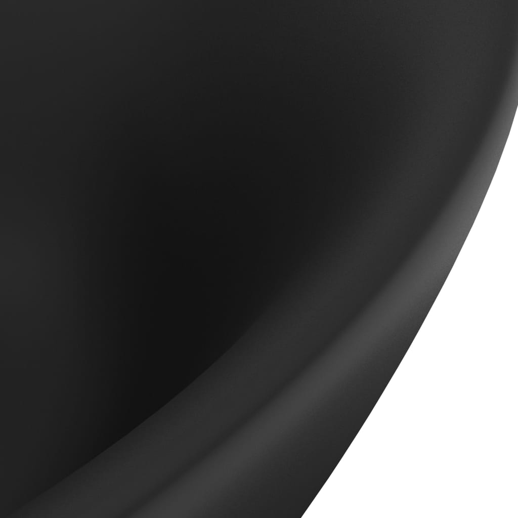 vidaXL Prabangus praustuvas, matinis juodas, 58,5x39cm, keramika