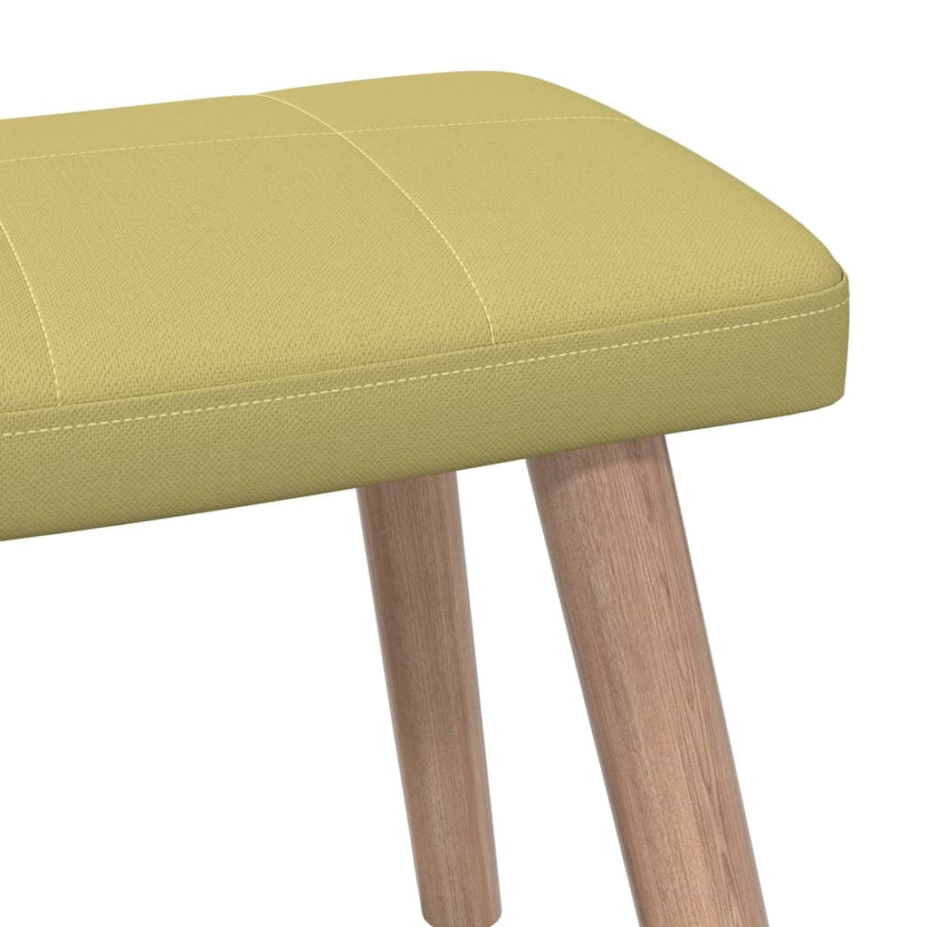 vidaXL Poilsio kėdė su pakoja, žalios spalvos, audinys