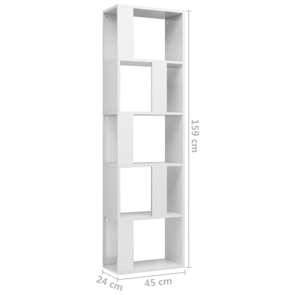 vidaXL Spintelė knygoms/kambario pertvara, balta, 45x24x159cm, mediena