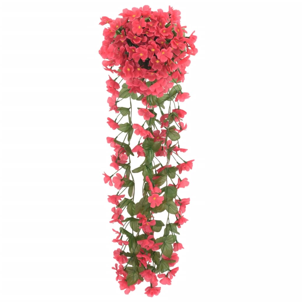 vidaXL Dirbtinių gėlių girliandos, 3vnt., rožių spalvos, 85cm