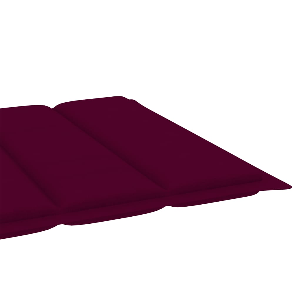 vidaXL Saulės gultas su vyno raudonu čiužiniu, tikmedžio masyvas
