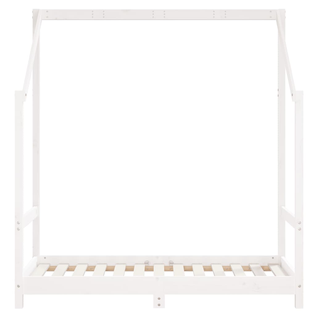 vidaXL Vaikiškos lovos rėmas, baltas, 2x(70x140)cm, pušies masyvas