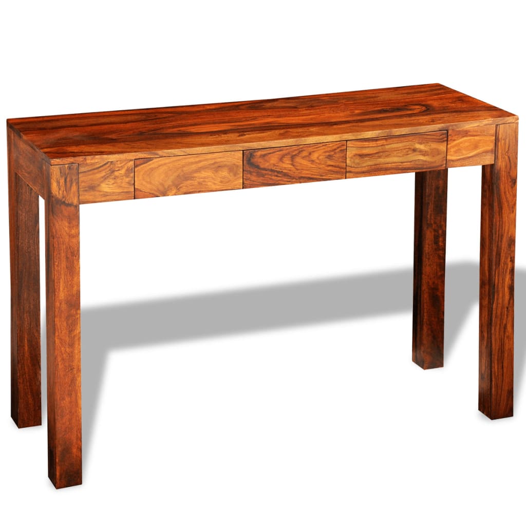 vidaXL Konsolinis staliukas su 3 stalčiais, 80 cm, masyvi akac. med.