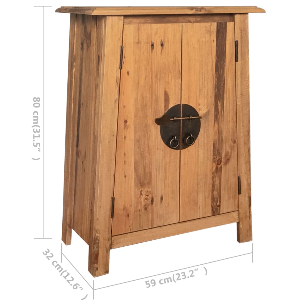 vidaXL Šoninė vonios spintelė, 59x32x80cm, pušies medienos masyvas