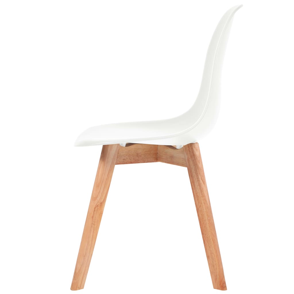 vidaXL Valgomojo kėdės, 6vnt., baltos spalvos, plastikas