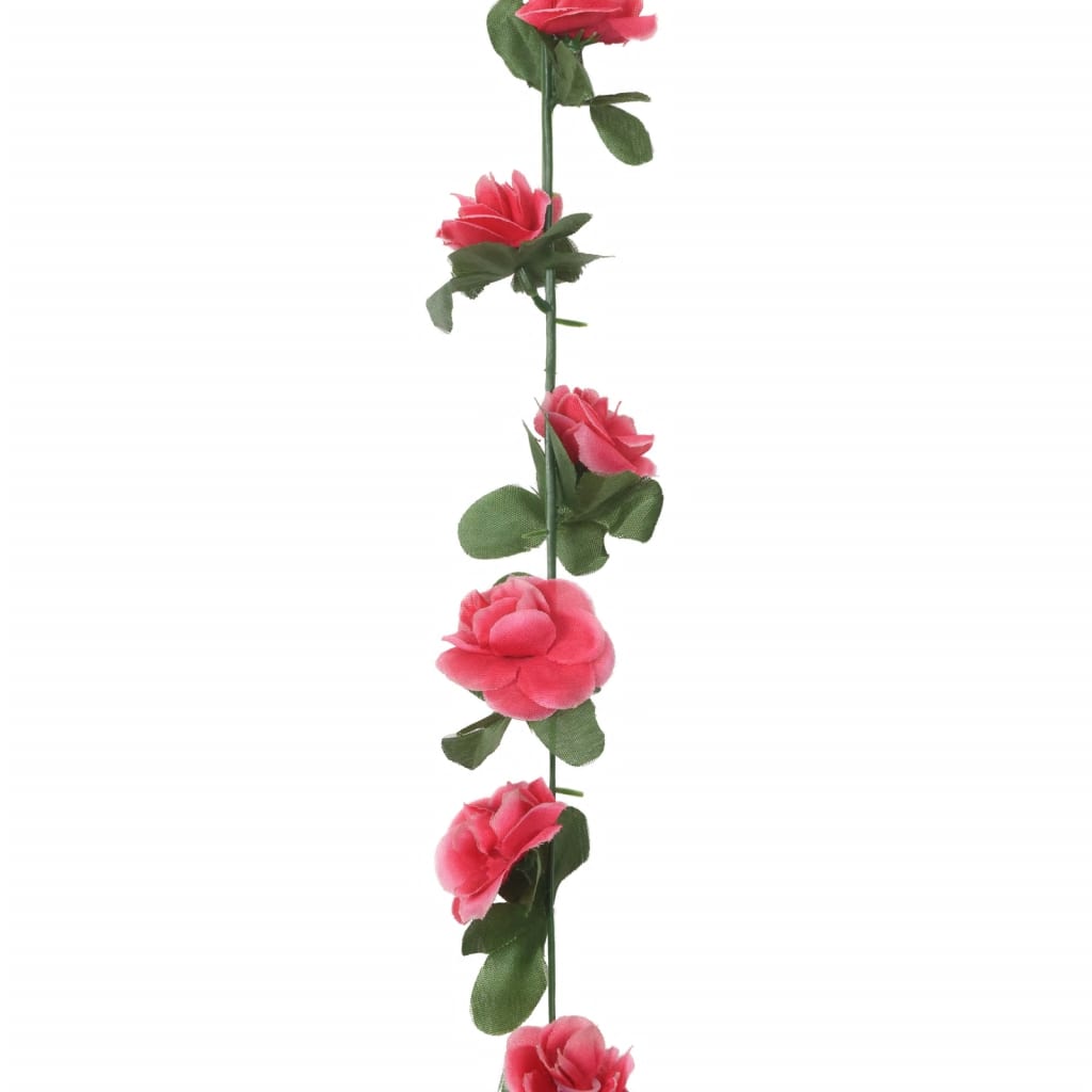 vidaXL Dirbtinių gėlių girliandos, 6vnt., raudonos rožės, 250cm