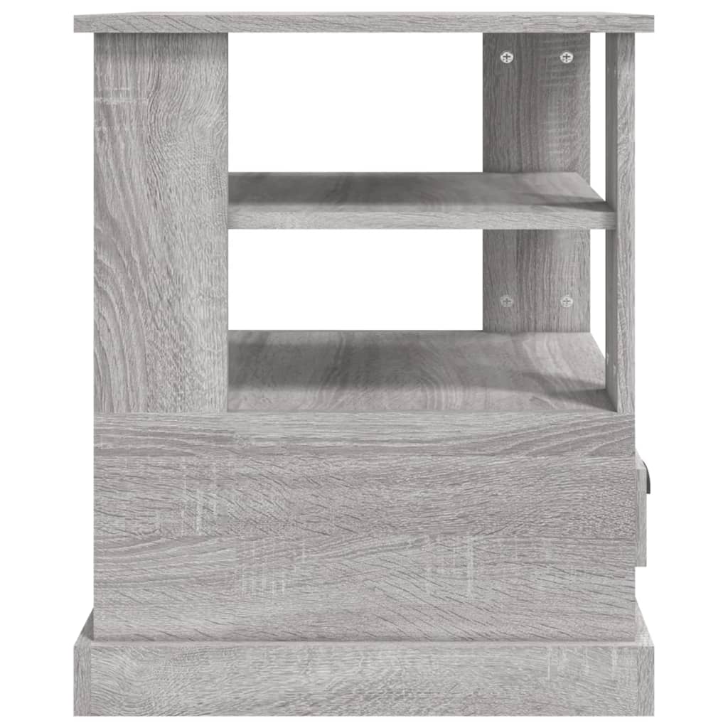 vidaXL Šoninis staliukas, pilkas ąžuolo, 50x50x60cm, apdirbta mediena