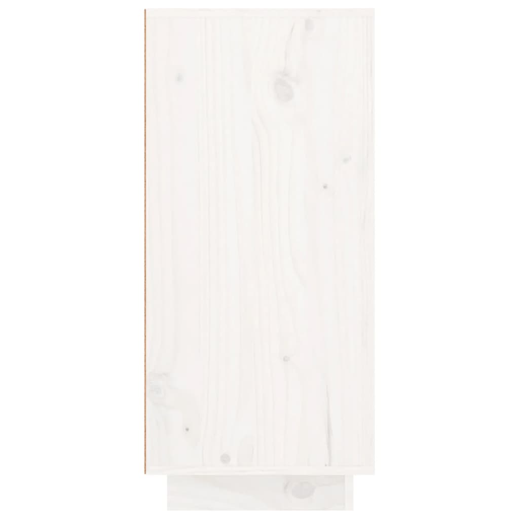 vidaXL Šoninė spintelė, balta, 111x34x75cm, pušies medienos masyvas