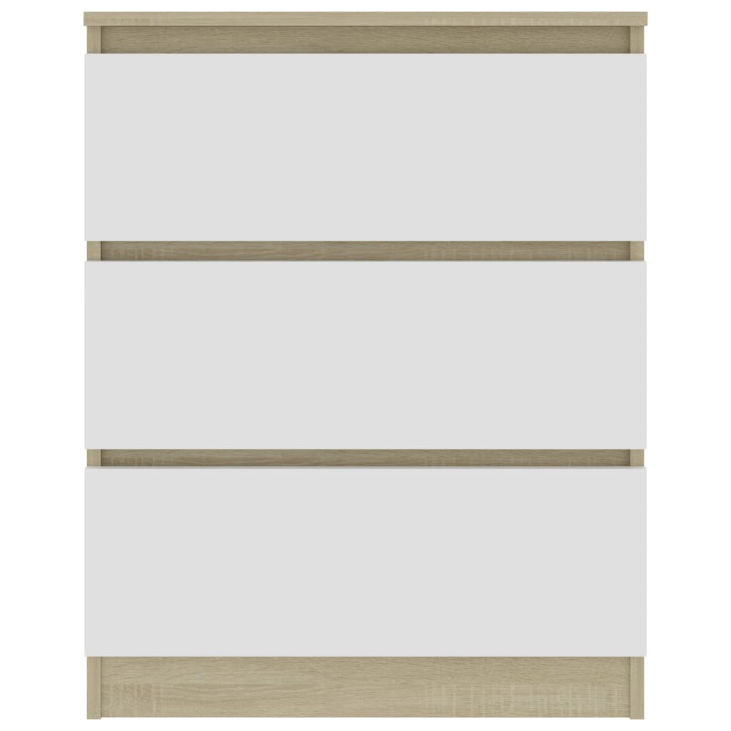 vidaXL Šoninė spintelė, balta ir ąžuolo, 60x35x76cm, mediena