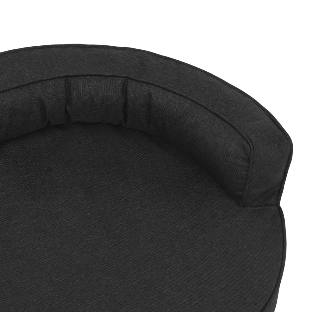 vidaXL Ergonomiška lova šunims, juoda, 75x53cm, lino imitacija