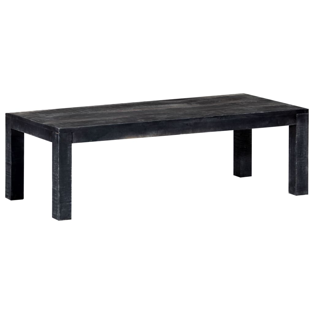 vidaXL Kavos staliukas, juodas, 110x50x35cm, mango medienos masyvas