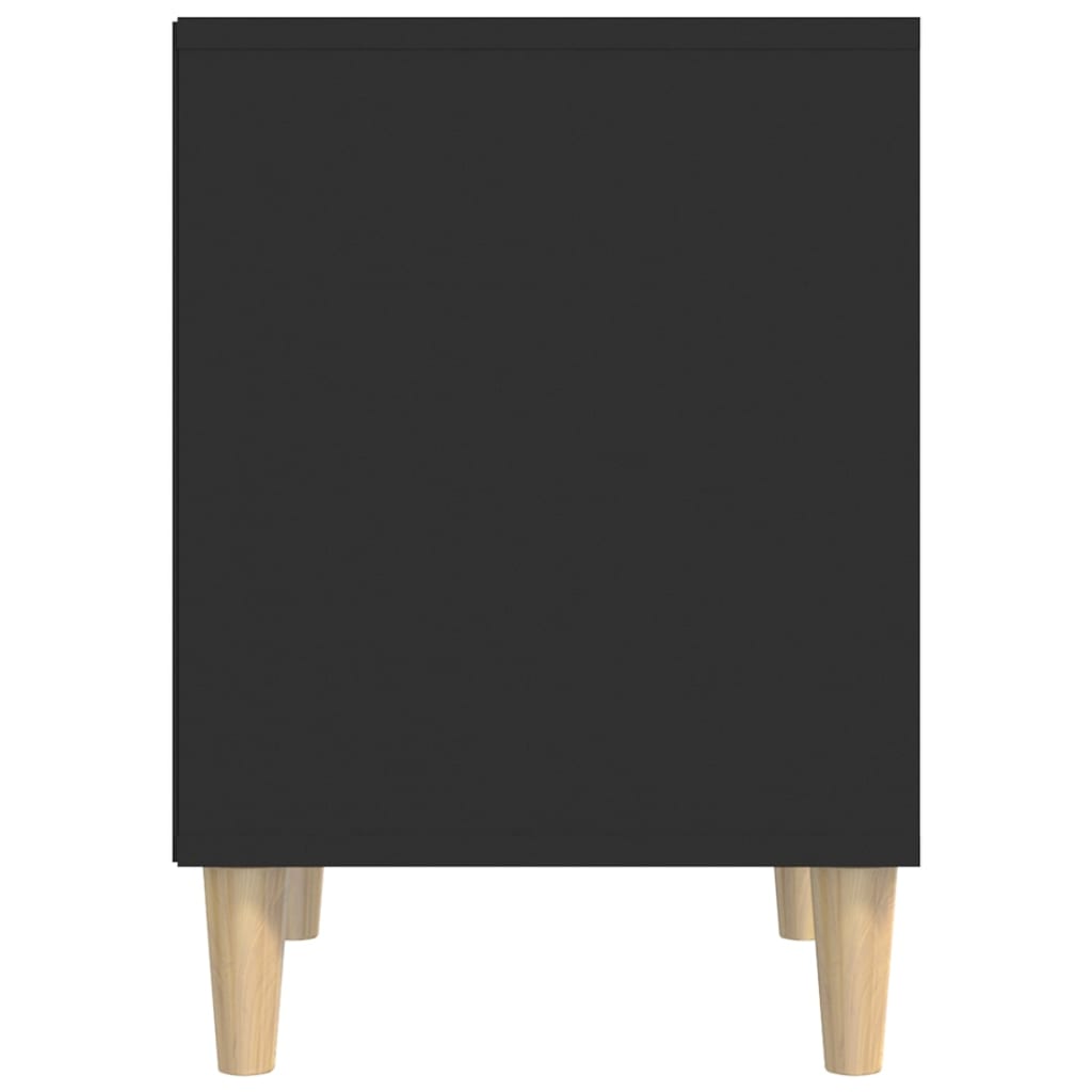 vidaXL Naktinė spintelė, juodos spalvos, 40x35x50cm, apdirbta mediena