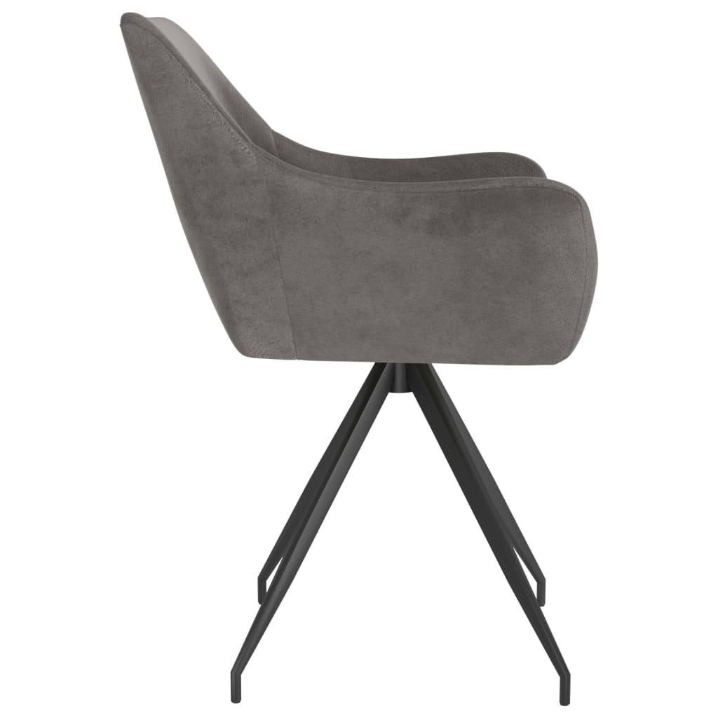vidaXL Valgomojo kėdės, 4vnt., tamsiai pilkos spalvos, aksomas