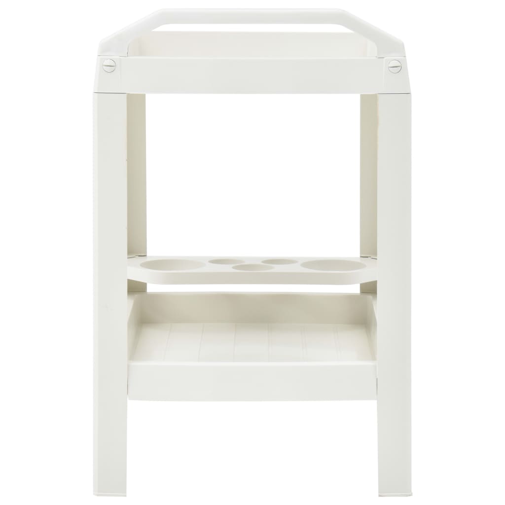 vidaXL Gėrimų vežimėlis, baltos spalvos, 69x53x72cm, plastikas
