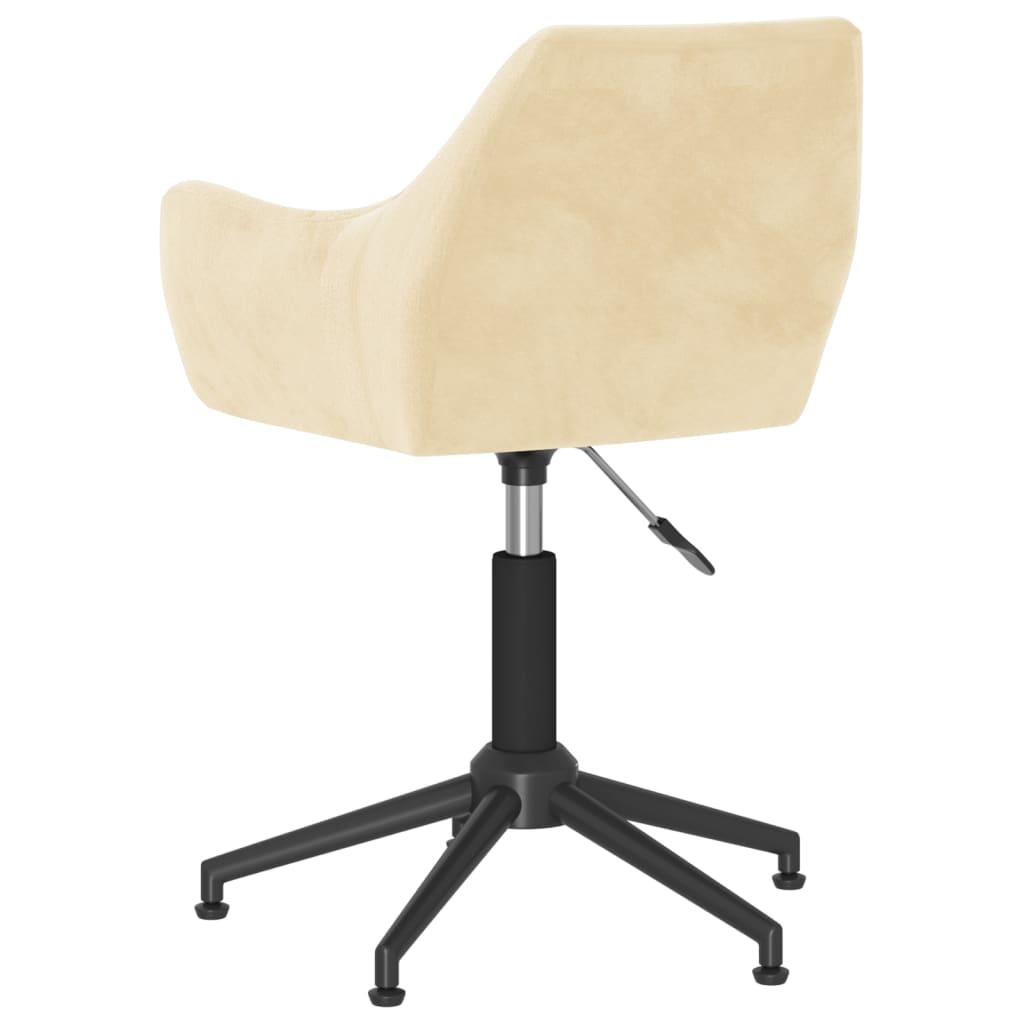 vidaXL Pasukamos valgomojo kėdės, 4vnt., kreminės spalvos, aksomas