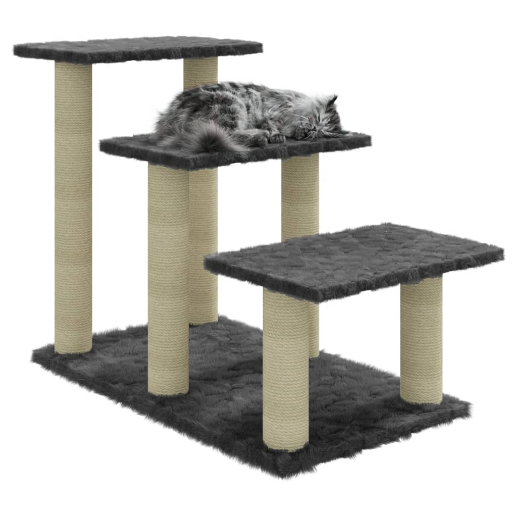 vidaXL Draskyklė katėms su stovais iš sizalio, tamsiai pilka, 50,5cm