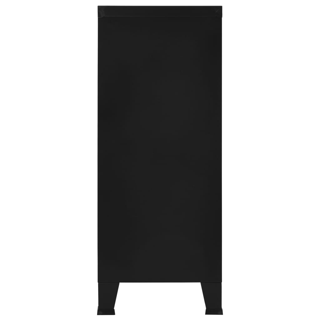 vidaXL Sandėliavimo spintelė, juoda, 90x40x100cm, plienas, pramoninė