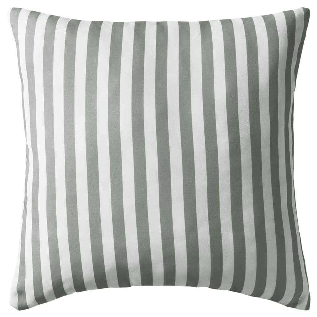 vidaXL Lauko pagalvės, 4 vnt., pilkos, 45x45 cm, dryžuotos