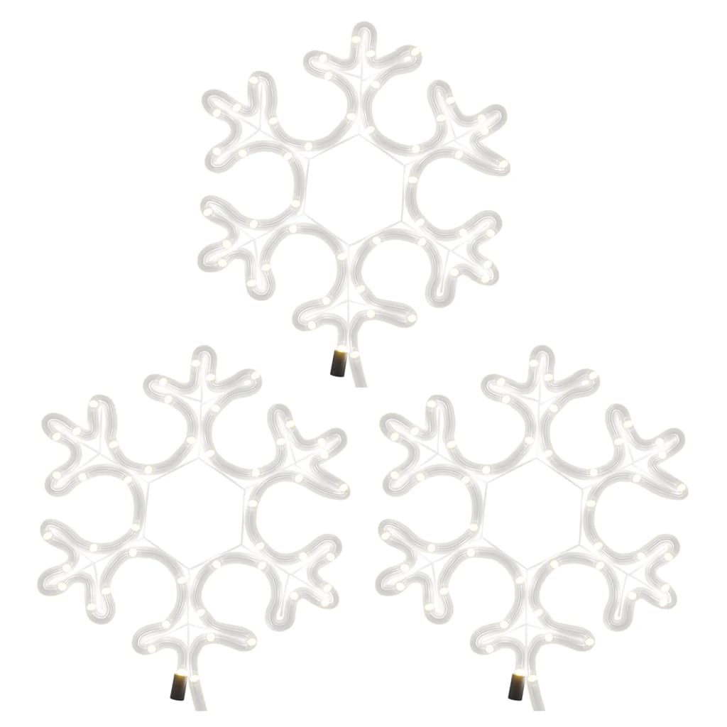 vidaXL Kalėdinės dekoracijos snaigės su LED, 3vnt., 27x27cm