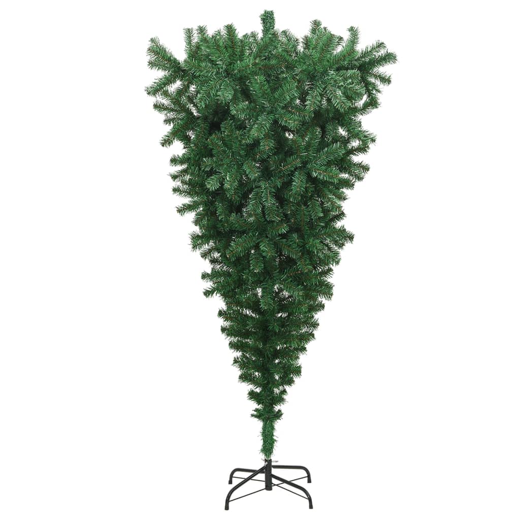 vidaXL Apversta dirbtinė Kalėdų eglutė su stovu, žalia, 180cm