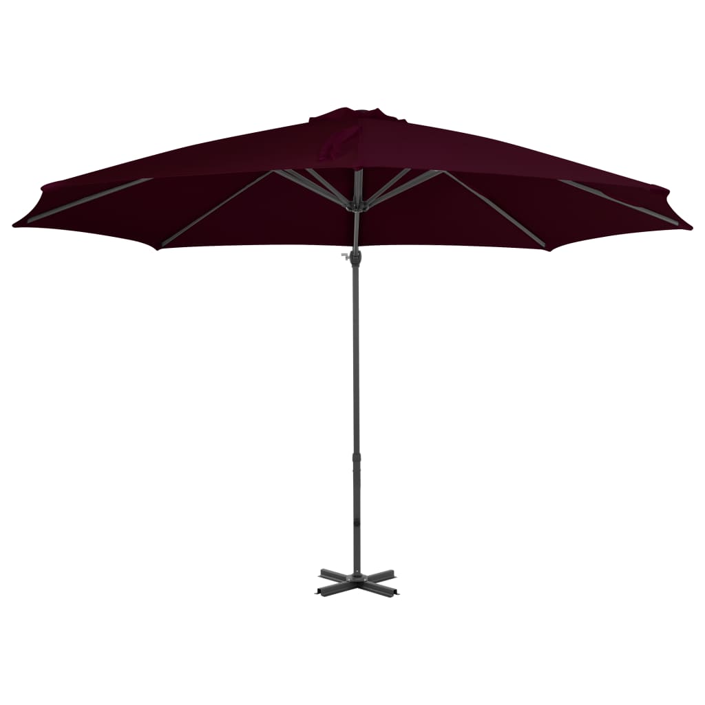 vidaXL Gembės formos skėtis su aliuminiu stulpu, raudonas, 300cm
