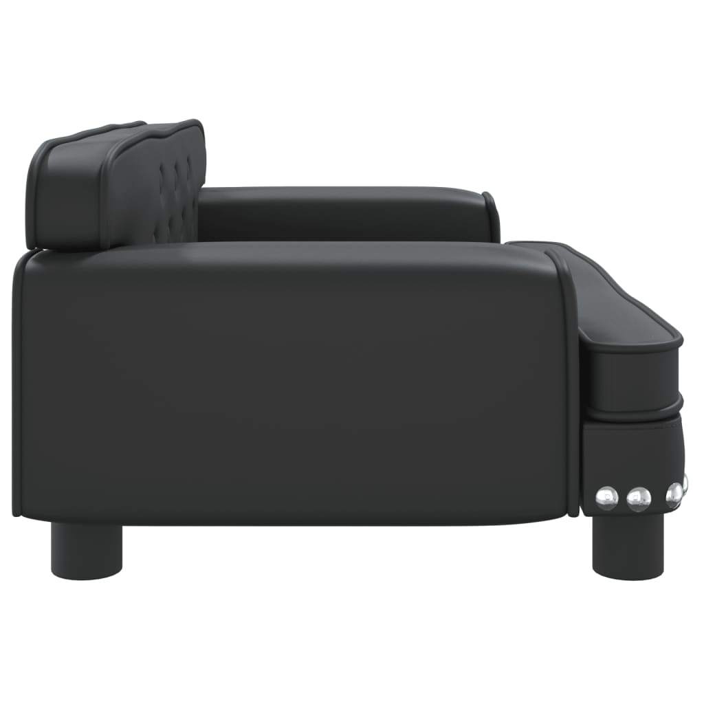 vidaXL Vaikiška sofa, juodos spalvos, 70x45x30cm, dirbtinė oda