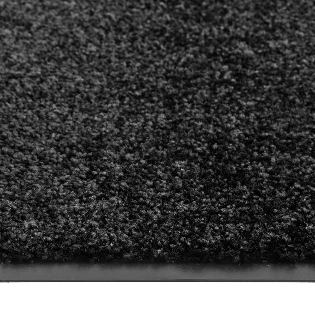 vidaXL Durų kilimėlis, juodos spalvos, 40x60cm, plaunamas