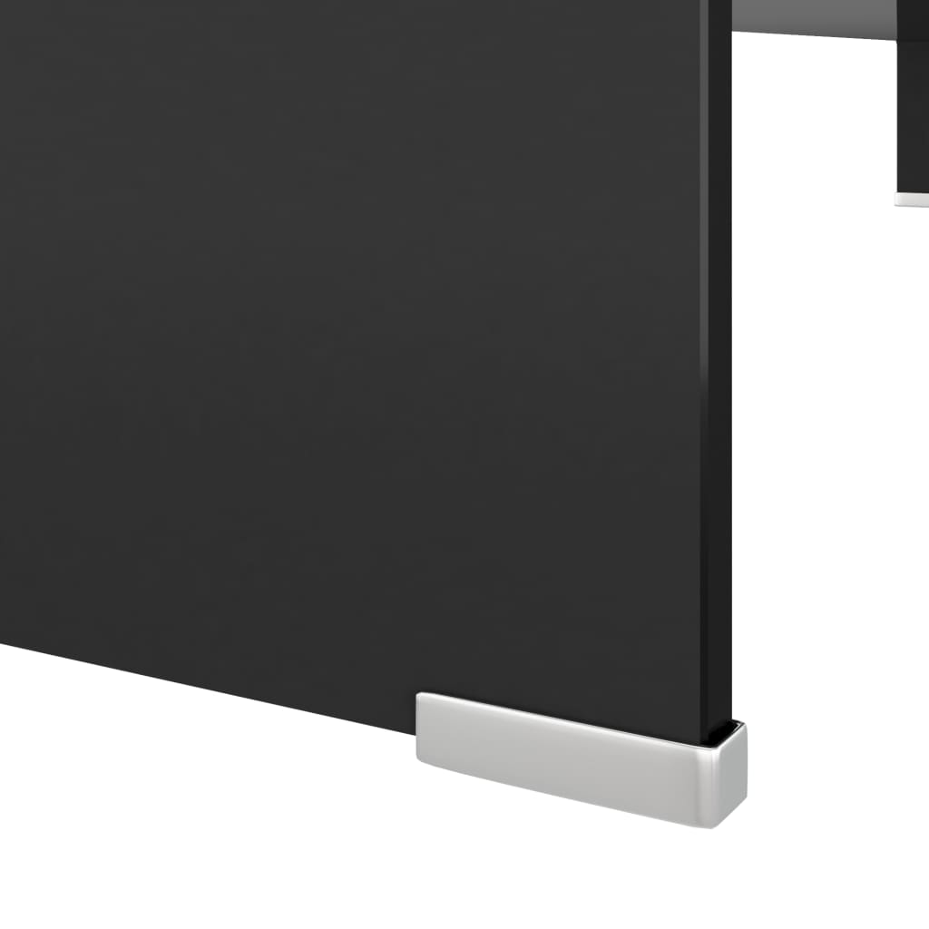 vidaXL TV stovas/monitoriaus pakyla, juodas stiklas, 110x30x13 cm
