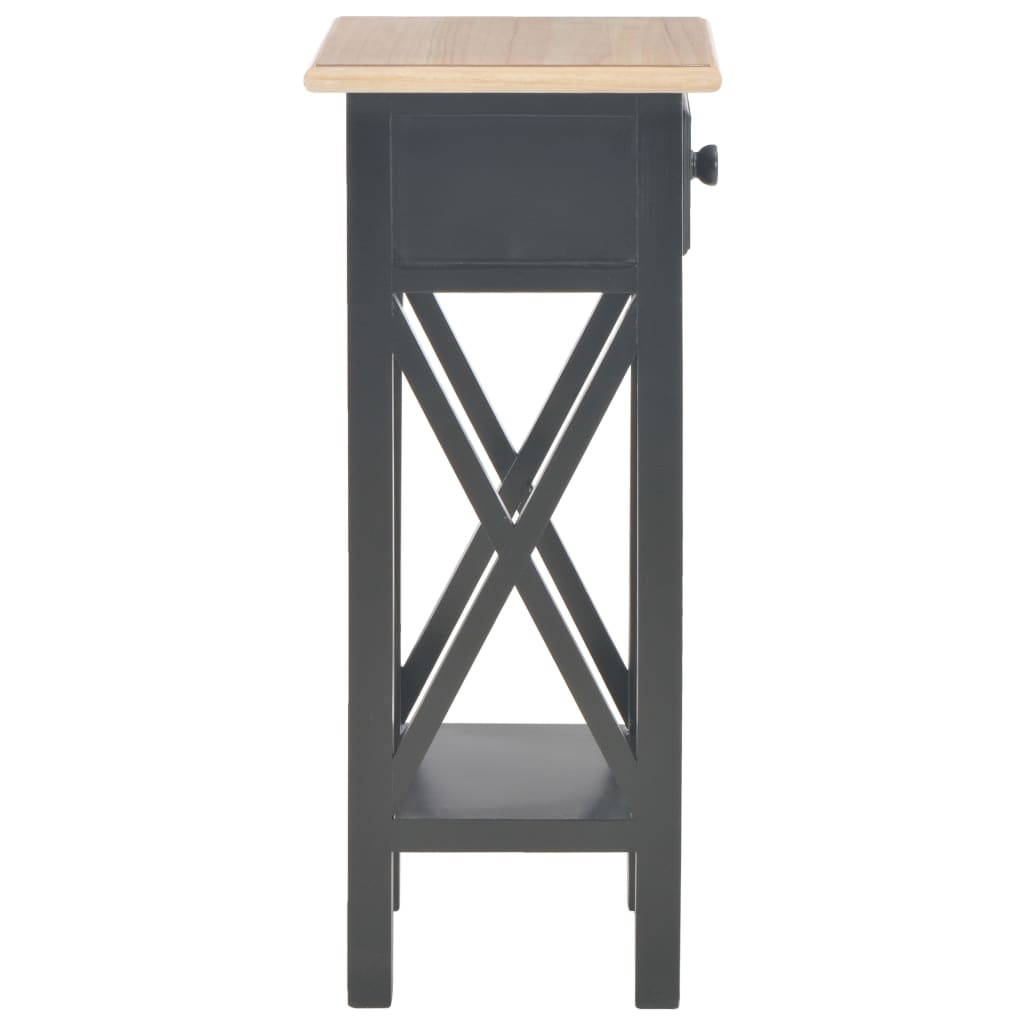 vidaXL Šoninis staliukas, juodos spalvos, 27x27x65,5cm, mediena