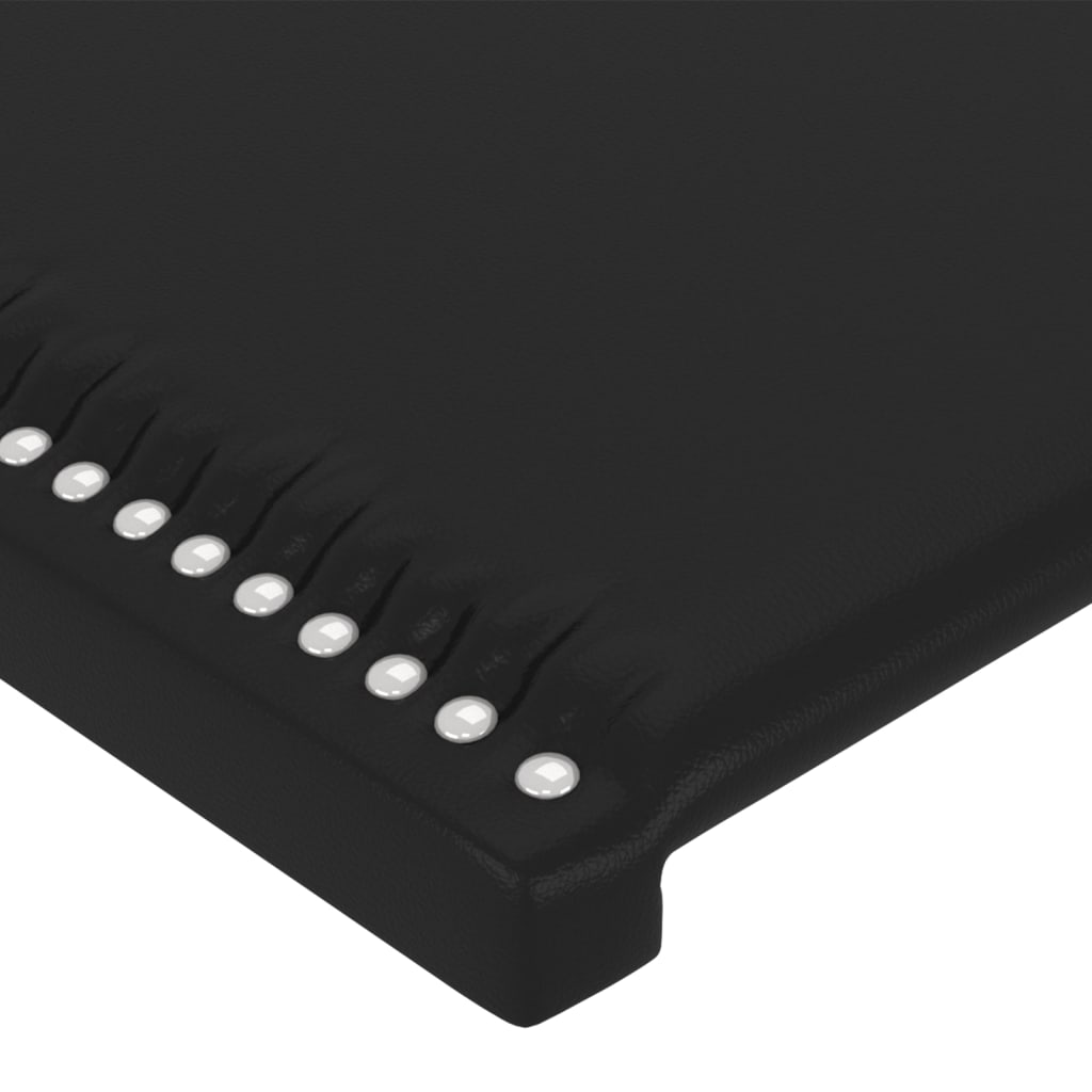 vidaXL Galvūgalis su LED, juodos spalvos, 163x16x78/88cm, dirbtinė oda