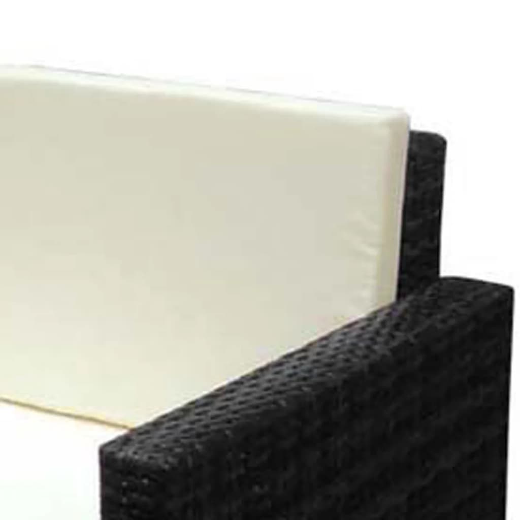 vidaXL Sodo komplektas su pagalvėlėmis, 2 dalių, juodas, poliratanas