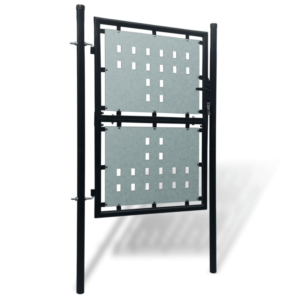 vidaXL Viengubi vartai, juodos spalvos, 100x175cm