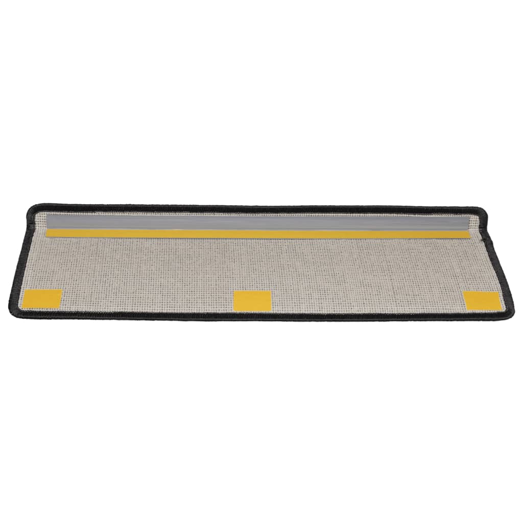 vidaXL Laiptų kilimėliai, 15vnt., antracito spalvos, 65x21x4 cm