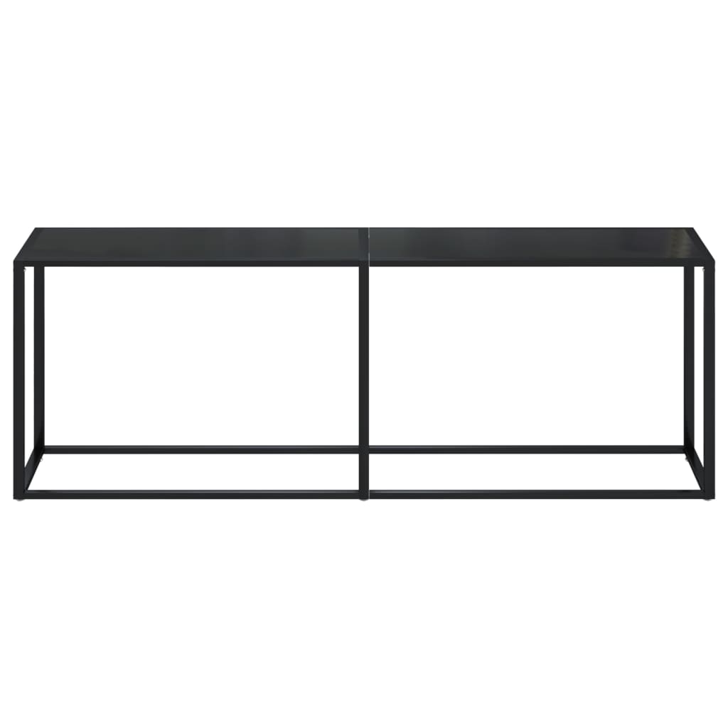 vidaXL Konsolinis staliukas, juodas, 220x35x75,5cm, stiklas