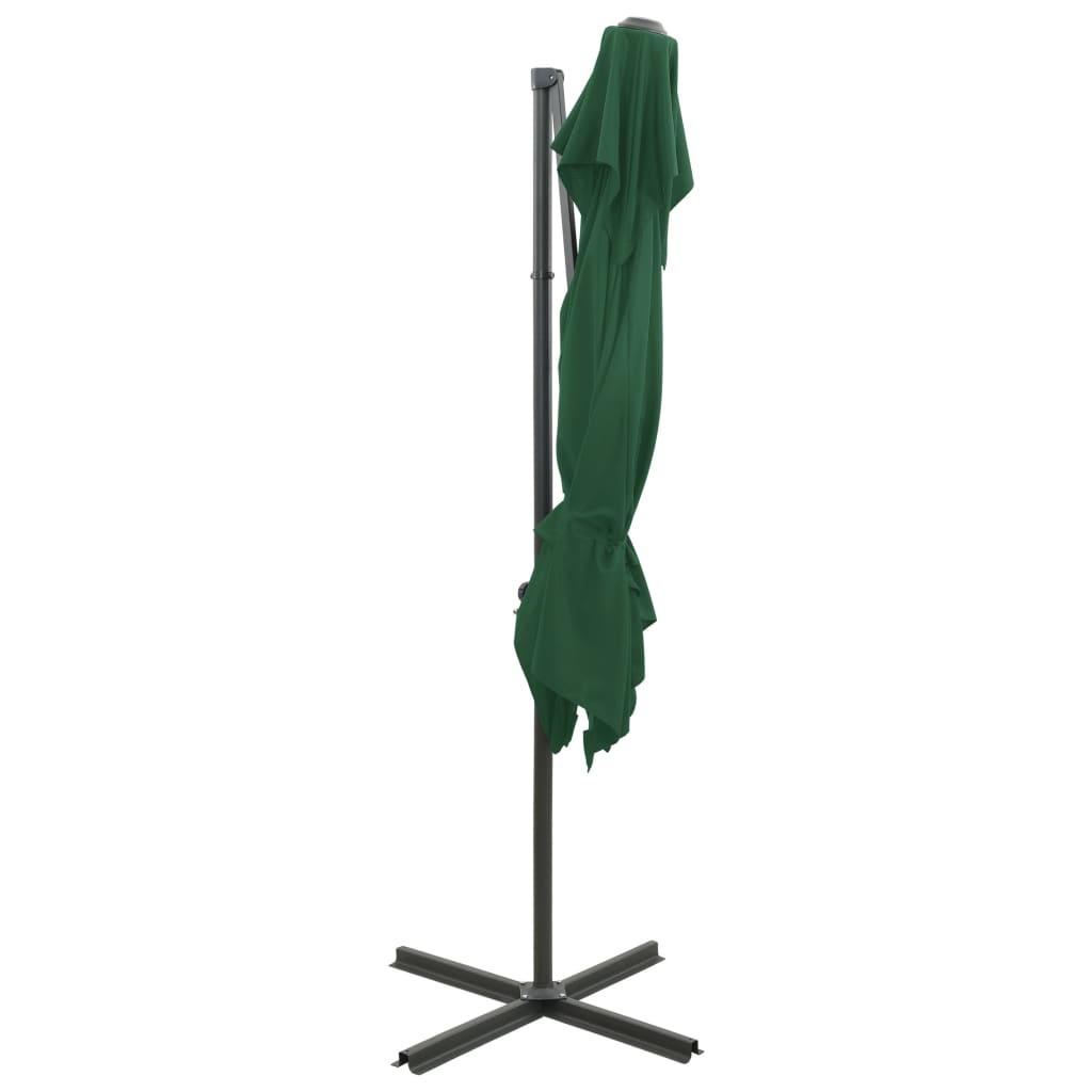 vidaXL Gembinis skėtis su dvigubu viršumi, žalios spalvos, 250x250cm