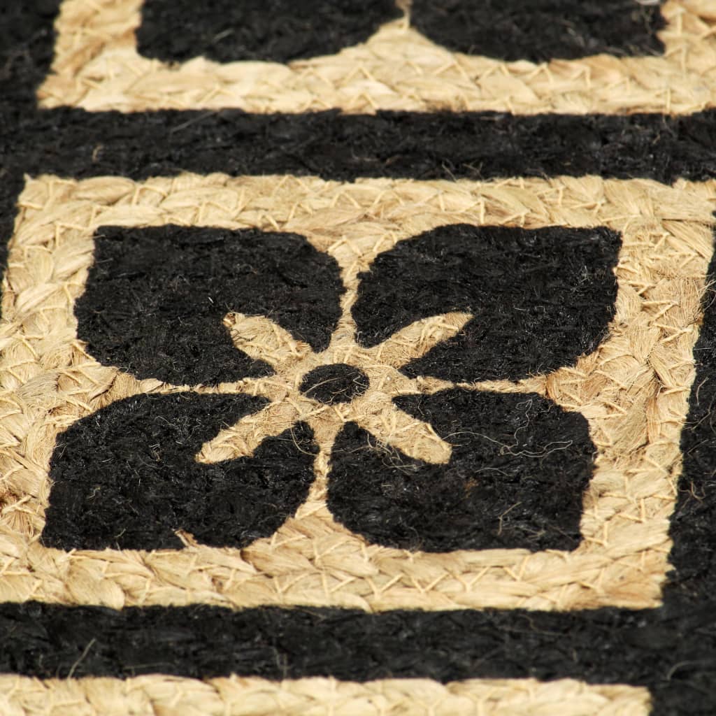 vidaXL Stalo kilimėliai, 4 vnt., juodi, 38cm, džiutas, apvalūs