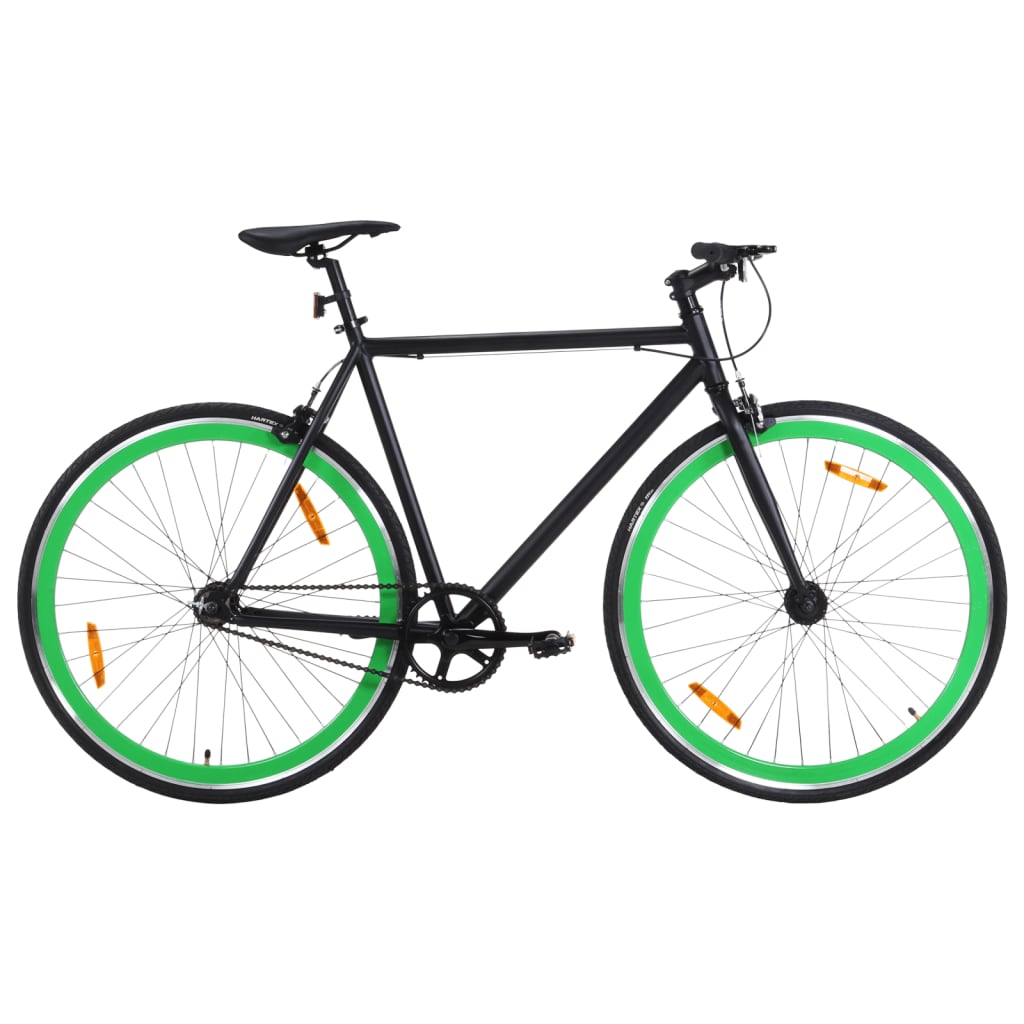 vidaXL Fiksuotos pavaros dviratis, juodas ir žalias, 700c, 55cm