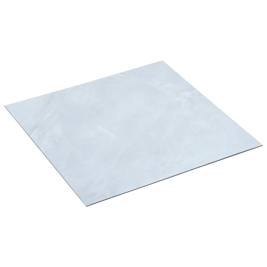 vidaXL Grindų plokštės, baltos, 5,11m², PVC, prilipdomos, marmurinės