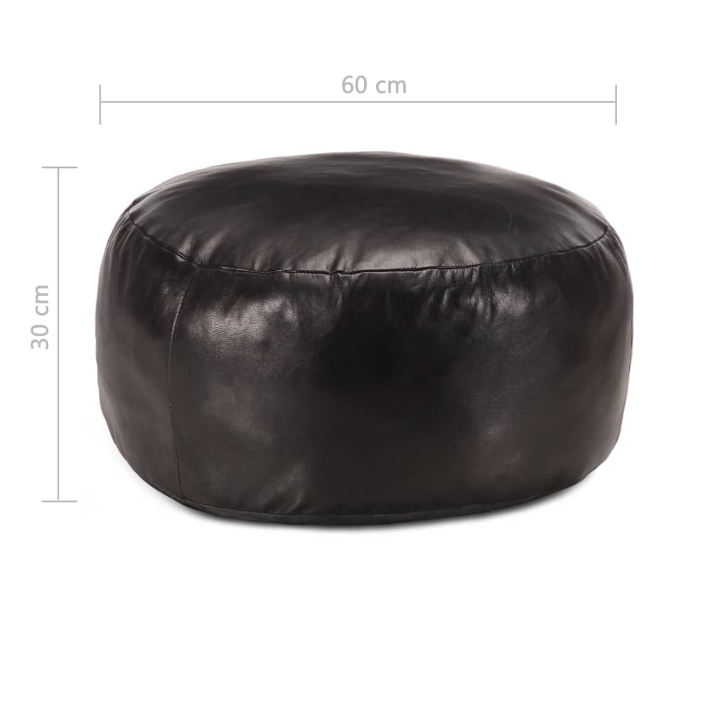 vidaXL Pufas, juodos spalvos, 60x30 cm, tikra ožkos oda
