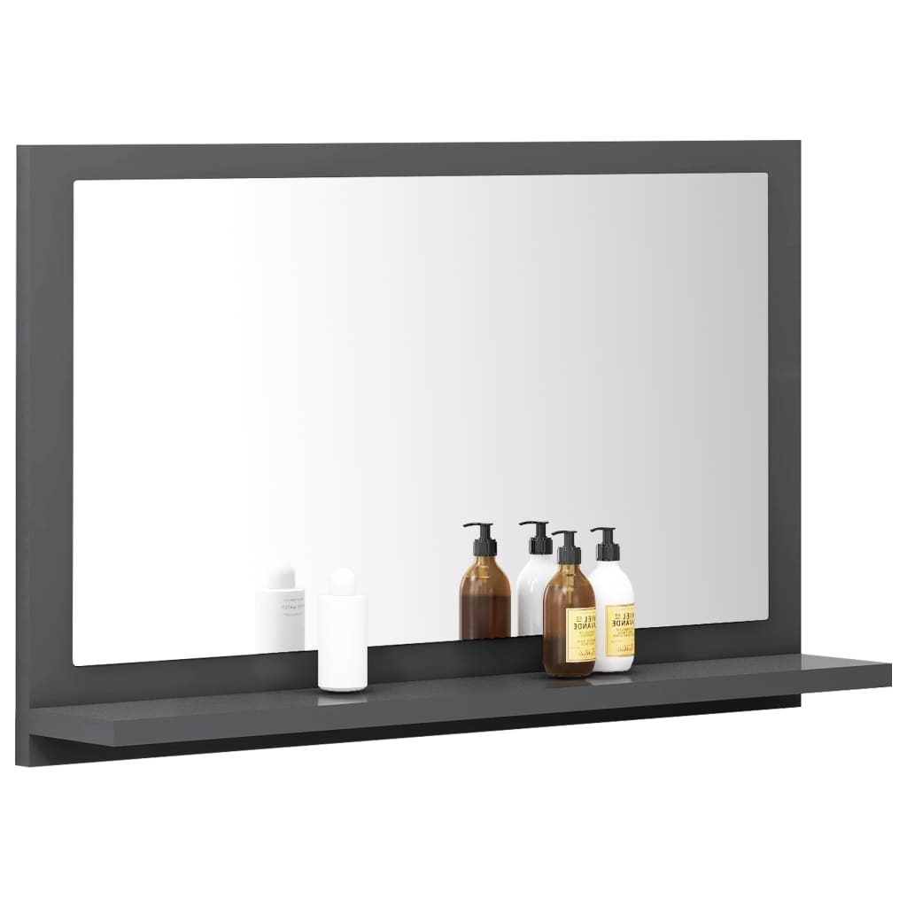 vidaXL Vonios kambario veidrodis, pilkos spalvos, 60x10,5x37cm, MDP