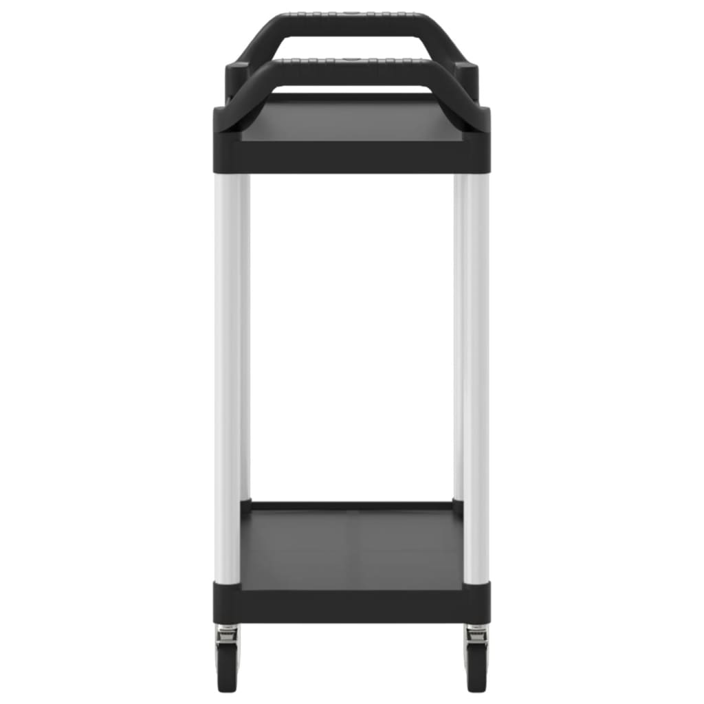 vidaXL Vežimėlis, 2 aukštų, juodos spalvos, 81x41x92cm, aliuminis
