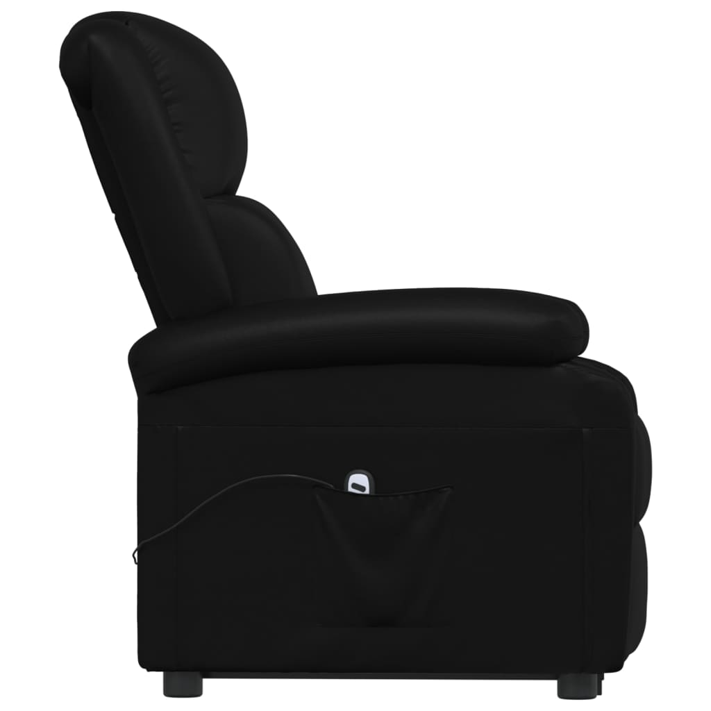 vidaXL Atsistojantis krėslas, juodos spalvos, dirbtinė oda