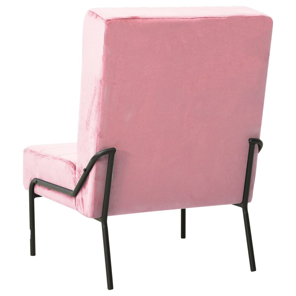 vidaXL Poilsio kėdė, rožinės spalvos, 65x79x87cm, aksomas