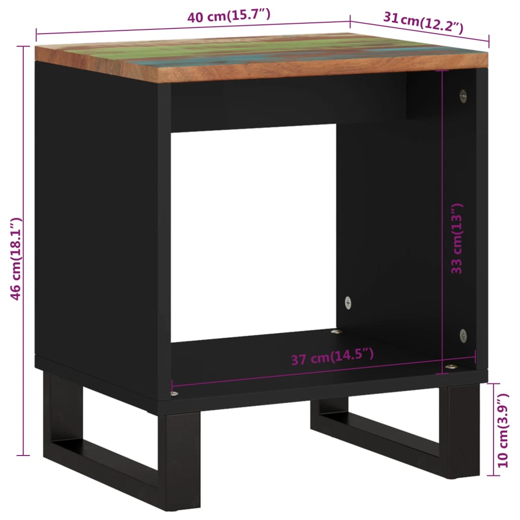 vidaXL Kavos staliukas, 40x31x46cm, perdirbta ir apdirbta mediena