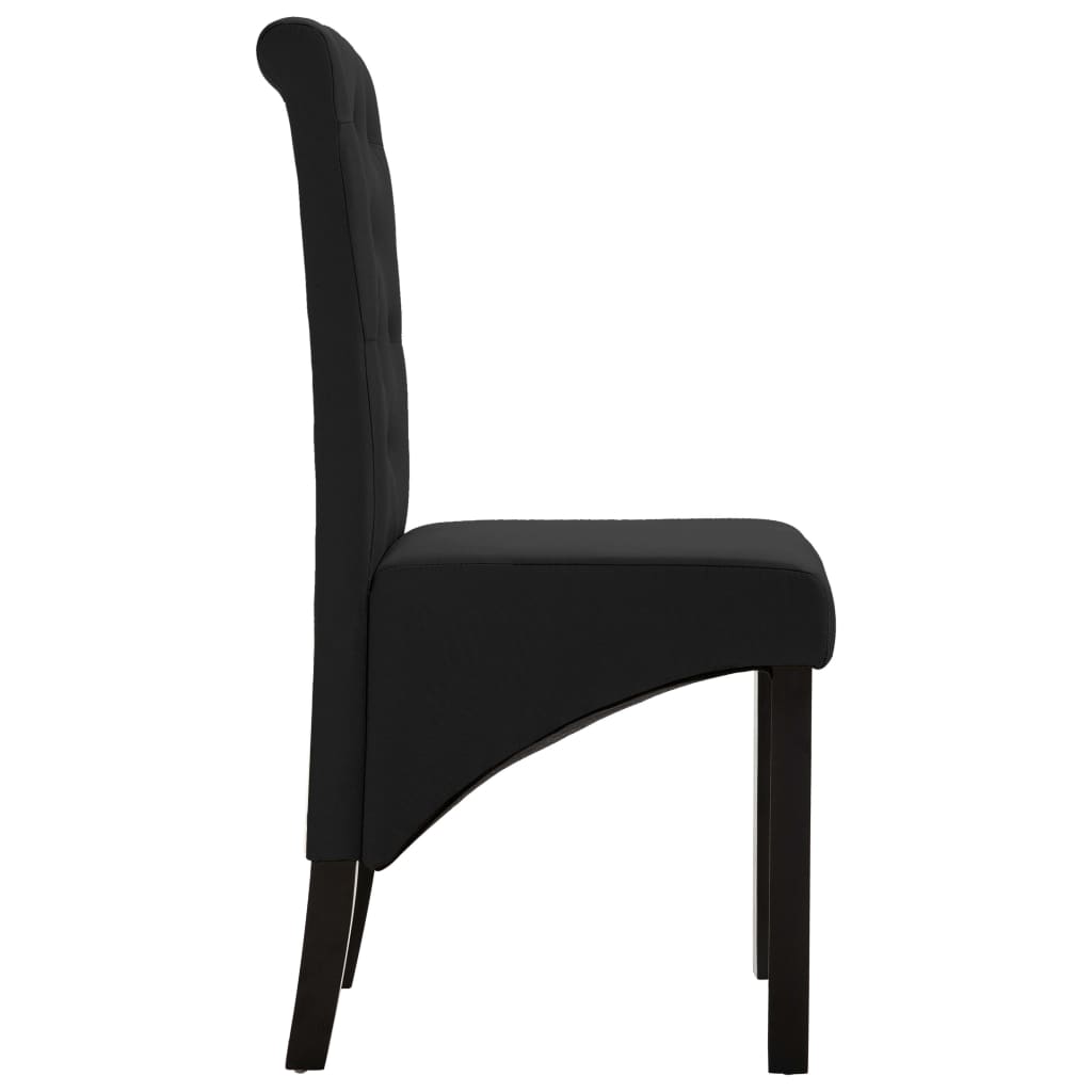 vidaXL Valgomojo kėdės, 2vnt., juodos spalvos, audinys