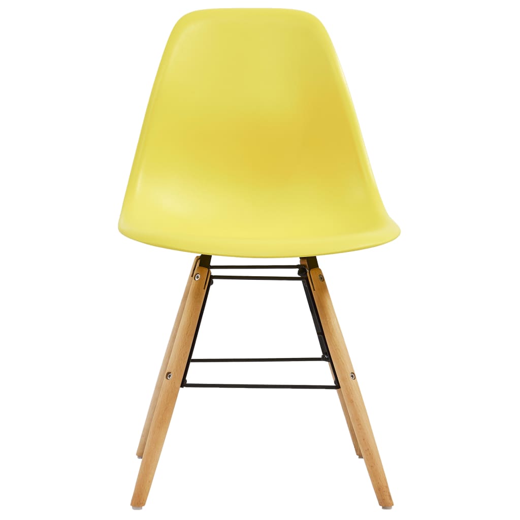 vidaXL Valgomojo kėdės, 6 vnt., geltonos spalvos, plastikas