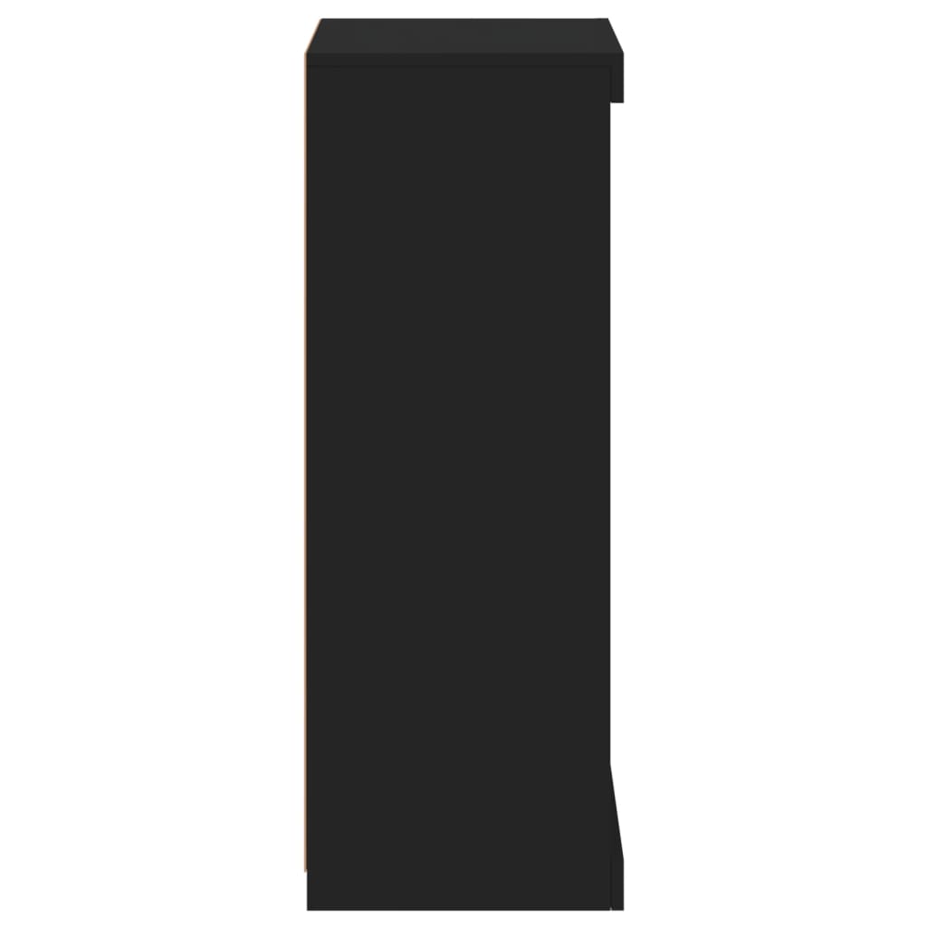 vidaXL Šoninė spintelė su LED lemputėmis, juodos spalvos, 41x37x100cm