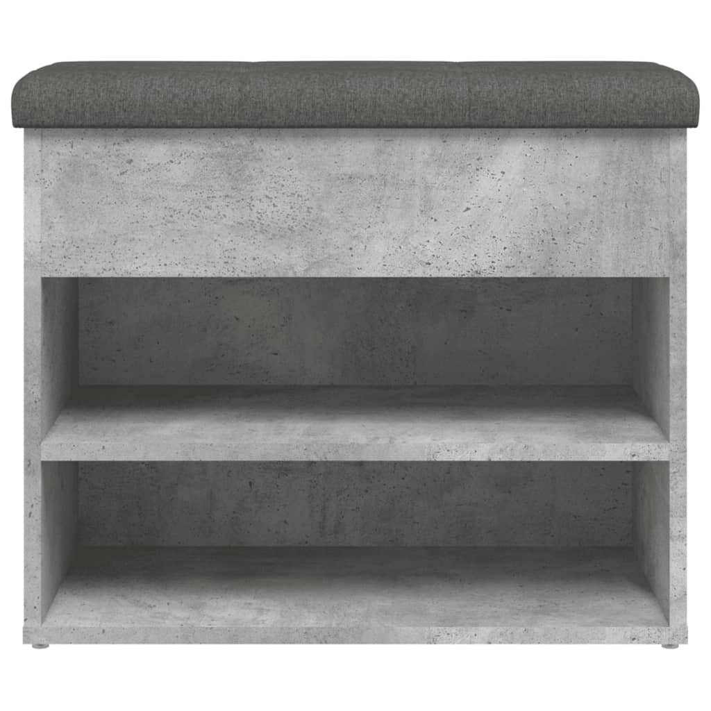 vidaXL Batų suoliukas, betono pilkas, 62x32x50cm, apdirbta mediena