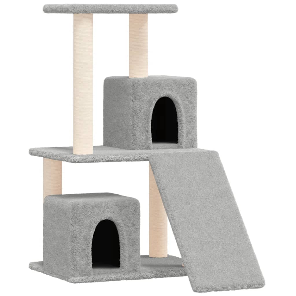 vidaXL Draskyklė katėms su stovais iš sizalio, šviesiai pilka, 82cm