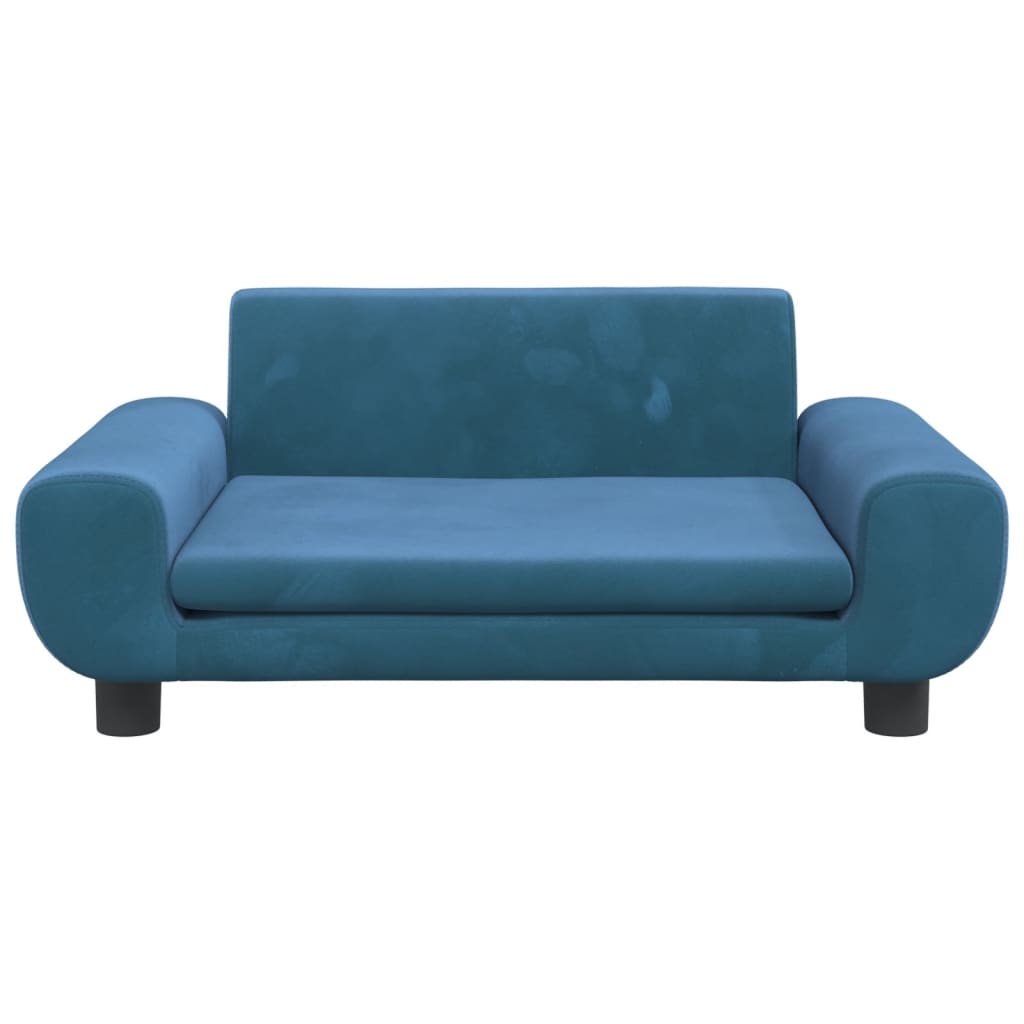 vidaXL Vaikiška sofa, mėlynos spalvos, 70x45x33cm, aksomas